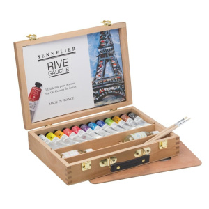 Coffret de 12 tubes 40 ml de peinture Sennelier Huile fine Rive Gauche - Fine